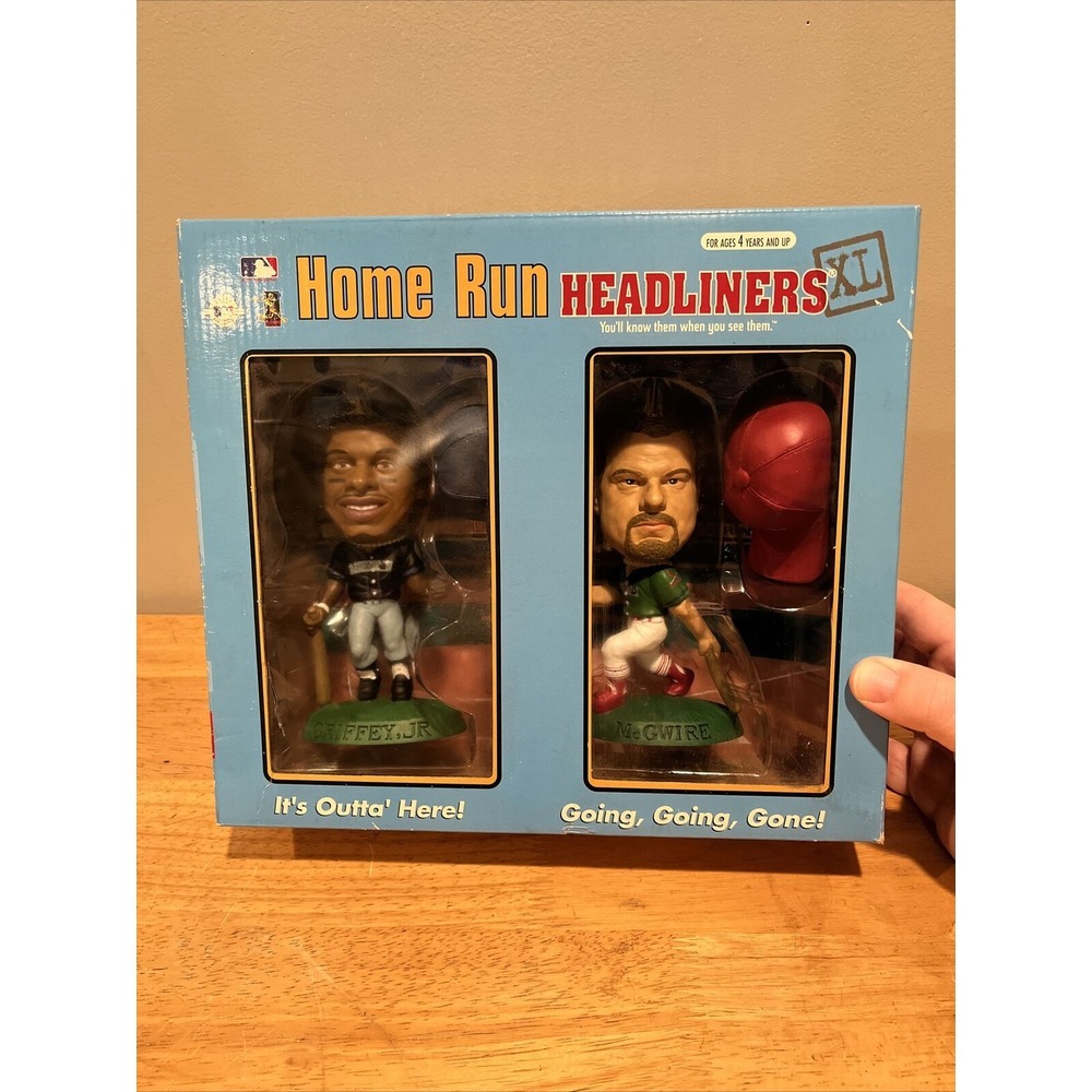 Vtg 90s Home Run‎ Headliners XL Ken Griffey Jr Mark McGwire MLB Figure Set COA